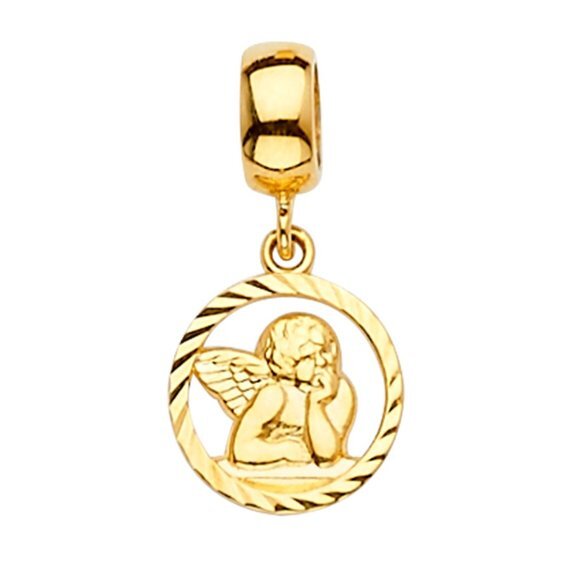 New 14K Gold Angel Pendant